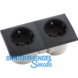 BERKER Integro Flow Doppelsteckdose anthrazit, Steckdose anthrazit