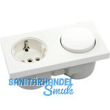 BERKER Integro Pure Schalter polarwei� gl�nzend + Steckdose polarwei�