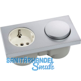 BERKER Integro Pure Schalter chrom matt + Steckdose polarwei�
