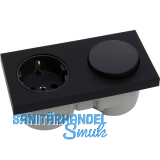 BERKER Integro Pure Schalter schwarz matt + Steckdose schwarz