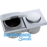 BERKER Integro Pure Schalter/Deckel chrom matt + Steckdose schwarz