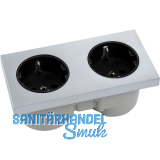 BERKER Integro Pure Doppelsteckdose chrom matt, Steckdose schwarz