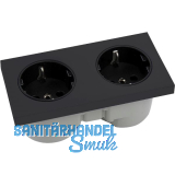 BERKER Integro Pure Doppelsteckdose schwarz matt, Steckdose schwarz