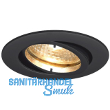 Deckeneinbauleuchte Rund H 230 V, max. 50 Watt, � 88 mm, schwarz matt