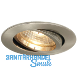 Deckeneinbauleuchte Rund H 230 V, max. 50 Watt, � 88 mm, Edelstahl Effekt