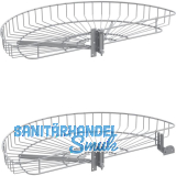 VS COR Wheel Eckschrank-Drehboden 2/4-Kreis Set Classic 700 mm Silber