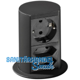 BACHMANN Steckdosenelement Elevator 1 x Schuko.- 2x Eurosteckdose, schwarz BACHMANN Steckdosenelement Elevator 1 x Schuko.- 2x Eurosteckdose, schwarz