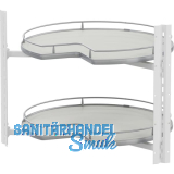 VS COR Wheel Pro Eckschrank-Drehboden 3/4-Kreis KB 800 mm Premea Hellgrau/Silber