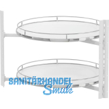 VS COR Wheel Pro Eckschrank-Drehboden Premea 4/4-Kreis KB 900 mm Wei�/chrom