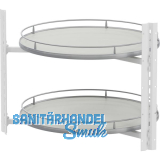 VS COR Wheel Pro Eckschrank-Drehboden Premea 4/4-Kreis KB 800 mm Hellgrau/Silber