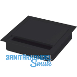 Kabeldurchgang eckig mit Staubschutzb�rste, 70x70x25mm, Alu schwarz RAL 9005