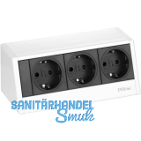 EVOline R-Dock Steckdosenelement 3 x Schuko wei�