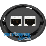 EVOline One Datensteckdose 2 x RJ45 CAT6 schwarz