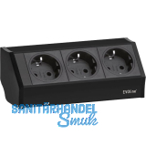 EVOline V-Dock Steckdosenelement 3 x Schuko schwarz