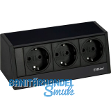EVOline R-Dock Steckdosenelement 3 x Schuko schwarz