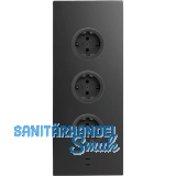 CARESSI Steckdosenelement 3ST29 3 Schukosteckdosen 2 USB-C Charger schwarz