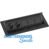 EVOline Flip Top Push DATA L 2xSchuko +3 x Modulplatz schwarz