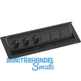 EVOline Flip Top Push DATA XL 3xSchuko +3 x Modulplatz schwarz