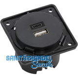 BERKER Integro USB Ladesteckdose USB-A, USB-C anthrazit matt