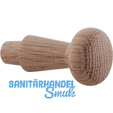 Mantelhaken Horus zum Einbohren � 10 x 12 mm, Tiefe 35 mm, Eiche roh