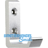 Mantelhaken Algethi Breite 15 mm, H�he 48 mm, Aluminium silber eloxiert