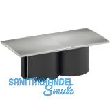 BACHMANN Steckdosenelement DUE 2xSchuko schwarz Abdeckung Edelstahl Effekt