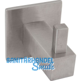 Mantelhaken Tikal mit Platte 35 x 35 mm, T 41 mm, Edelstahl geb�rstet