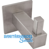 Mantelhaken Tikal mit Platte 40 x 40 mm, T 55 mm, Edelstahl geb�rstet