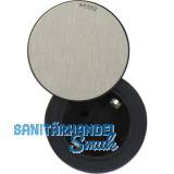 EVOline One Steckdose mit Drehdeckel schwarz/Edelstahl