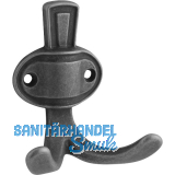 Mantelhaken Corvo Breite 67 mm, H�he 76 mm, ZN eisenf�rbig br�niert