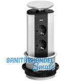 EVOline Port Steckdosenelement 2x Steckdosen 1x USB-A, C-Charger Edelstahl