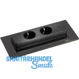 EVOline BackFlip, 2 Stk. Schukosteckdosen, USB-C-Charger, schwarz matt