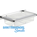 Wandschirmgarnitur Nora mit Kunststoffwanne, Stahl verchromt poliert