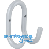 Mantelhaken Nora Breite 51 mm, H�he 87 mm, Stahl wei�aluminium (ca. RAL 9006)