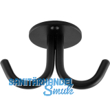 Zweifach-Haken Delta H�he 59 mm, Breite 100 mm, Stahl schwarz Feinstruktur