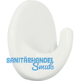 Klebehaken Rund � 34 mm, Tiefe 20 mm, Kunststoff wei�