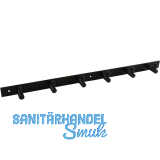 Garderobenleiste Linosa mit 6 Haken, Breite 460 mm, Stahl schwarz matt