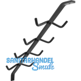 Garderobenarm Neper mit 4 Doppelhaken ohne Auflage, Aluminium schwarz