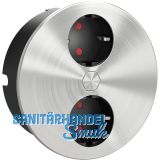 HPF Einbausteckdose Duplex-R, 2 Stk. Schukosteckdosen, Edelstahl