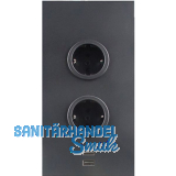 CARESSI Steckdosenelement 2ST20 2 Schukosteckdosen, 2 Stk. USB, schwarz