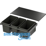 VS ENVI Flex XS-256 Abfalltrennsystem KB 800 mm 2 x 16/1 x 12 Liter Lava