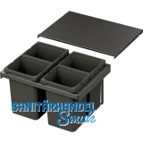VS ENVI Flex Abfalltrennsystem KB 600 mm 4 x 10 Liter Lava
