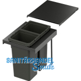 VS ENVI Flex Pro Abfalltrennsystem KB 400 mm 2 x 12,5 Liter Lava