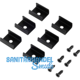 L&S Befestigungsclip Lite Track Stahl schwarz, 6 Stk.