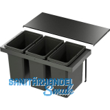 VS ENVI Flex Pro Abfalltrennsystem KB 900 mm 3 x 28 Liter Lava