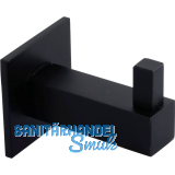 Mantelhaken Tikal mit Platte 40 x 40 mm, T 55 mm, Edelstahl schwarz matt
