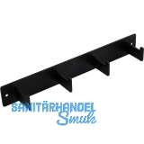 Garderobenleiste Gelos mit 4 Haken, Breite 290 mm, Stahl schwarz matt