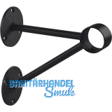 Bar-Reling Wandstütze mit Diagonalstreben für Rohr-ø 38 mm, Schwarz beschichtet Bar-Reling Wandstütze mit Diagonalstreben für Rohr-ø 38 mm, Schwarz beschichtet