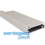 ALUMIS Alurahmenprofil breit, 2. Dichtungsnut, L�nge 2500 mm, Edelstahl Effekt