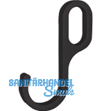 Haken HO1 f�r Oval-Schrankrohr 30 x 15 mm, Zamak schwarz